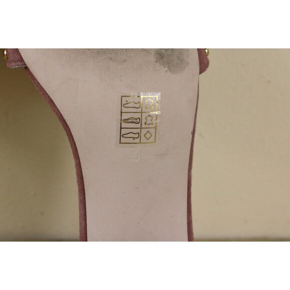 Jeffrey Campbell Sandals 9 Pink Suede Pearl Studs Open Toe Slip On - Picture 6 of 8